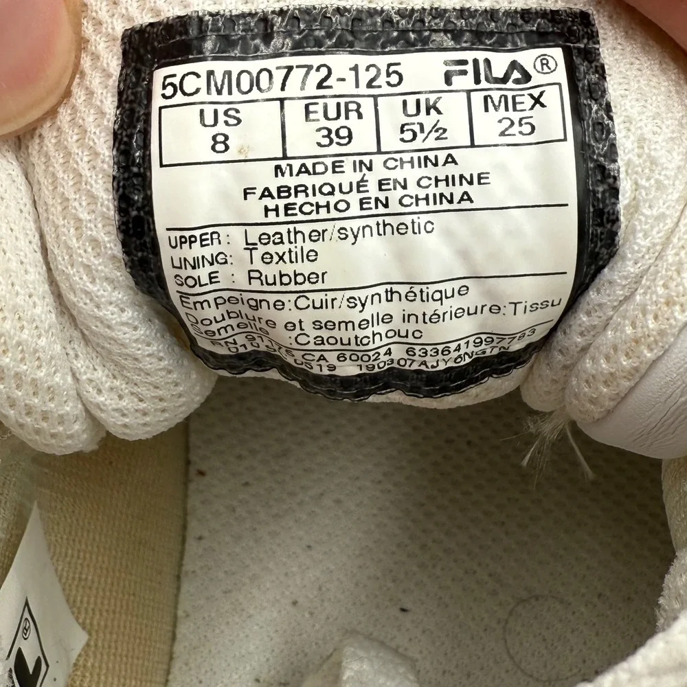 Fila Womens White Platform Sneakers Shoes Lace Up Casual Comfort 8 Chunky Retro - Picture 9 of 9